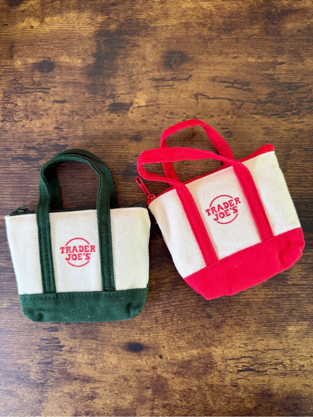 Trader Joe's Mini Tote Pouches — Red & Forest Green - Picture 6 of 6